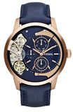 Buy Shop Fossil Townsman Twist Skeleton Blue Dial Blue Leather Strap Watch for Men - ME1138 USA Online