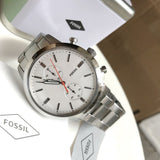 Buy Shop Fossil Townsman White Dial Silver Steel Strap Watch for Men - FS5346 USA Online