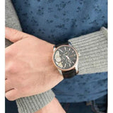 Buy Shop Fossil Twist Multi-Function Chronograph Black Dial Black Leather Strap Watch for Men - ME1099 USA Online