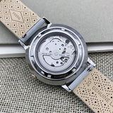Buy Shop Fossil Vintage Muse Automatic Skeleton White Dial Grey Leather Strap Watch for Women - ME3131 USA Online