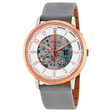 Buy Shop Fossil Vintage Muse Automatic Skeleton White Dial Grey Leather Strap Watch for Women - ME3131 USA Online