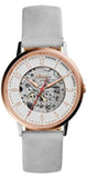 Buy Shop Fossil Vintage Muse Automatic Skeleton White Dial Grey Leather Strap Watch for Women - ME3131 USA Online