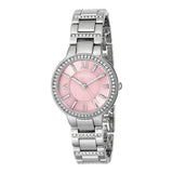 Buy Shop Fossil Virginia Pink Dial Silver Steel Strap Watch for Women - ES3504 USA Online