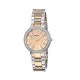 Buy Shop Fossil Virginia Rose Gold Dial Two Tone Steel Strap Watch for Women - ES3405 USA Online