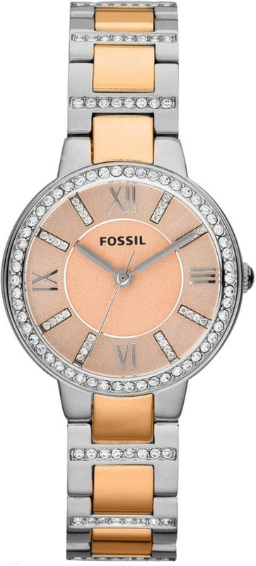 Buy Shop Fossil Virginia Rose Gold Dial Two Tone Steel Strap Watch for Women - ES3405 USA Online
