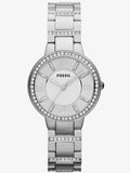 Buy Shop Fossil Virginia Silver Dial Silver Steel Strap Watch for Women - ES3282 USA Online