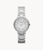 Buy Shop Fossil Virginia Silver Dial Silver Steel Strap Watch for Women - ES3282 USA Online