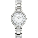 Buy Shop Fossil Virginia Silver Dial Silver Steel Strap Watch for Women - ES3282 USA Online