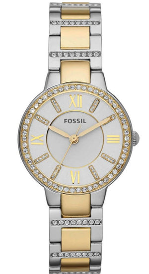 Buy Shop Fossil Virginia Silver Dial Two Tone Steel Strap Watch for Women - ES3503 USA Online
