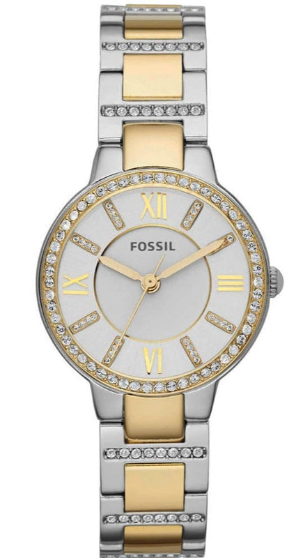 Buy Shop Fossil Virginia Silver Dial Two Tone Steel Strap Watch for Women - ES3503 USA Online