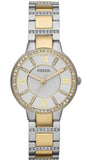 Buy Shop Fossil Virginia Silver Dial Two Tone Steel Strap Watch for Women - ES3503 USA Online