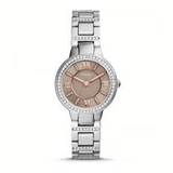 Buy Shop Fossil Virginia Taupe Dial Silver Steel Strap Watch for Women - ES4147 USA Online