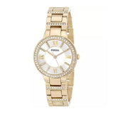 Buy Shop Fossil Virginia White Dial Gold Steel Strap Watch for Women - ES3283 USA Online