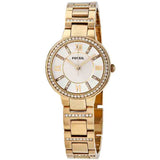 Buy Shop Fossil Virginia White Dial Gold Steel Strap Watch for Women - ES3283 USA Online
