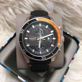 Buy Shop Fossil Wakefield Chronograph Black Dial Black Leather Strap Watch for Men - CH2953 USA Online