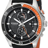 Buy Shop Fossil Wakefield Chronograph Black Dial Black Leather Strap Watch for Men - CH2953 USA Online