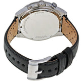 Buy Shop Fossil Wakefield Chronograph Blue Dial Black Leather Strap Watch for Women - CH2945 USA Online