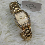 Buy Shop Fossil Wallace Gold Tone Dial Gold Steel Strap Watch for Women - ES3176 USA Online