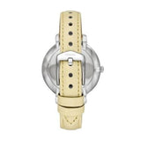 Buy Shop Fossil Jacqueline Three-Hand White Dial Yellow Leather Strap Watch for Women - ES4812 USA Online