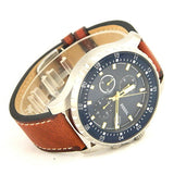 Buy Shop Fossil Dillinger Luggage Chronograph Blue Dial Brown Leather Strap Watch for Men - FS5675 USA Online