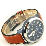 Buy Shop Fossil Grant Chronograph Blue Dial Brown Leather Strap Watch for Men - FS5151 USA Online