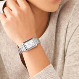 Buy Shop Fossil Raquel Three Hand Date Mother of Pearl Dial Silver Steel Strap Watch for Women - ES5306 USA Online