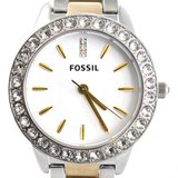 Buy Shop Fossil Jesse Crystals White Dial Two Tone Steel Strap Watch for Women - ES2409 USA Online