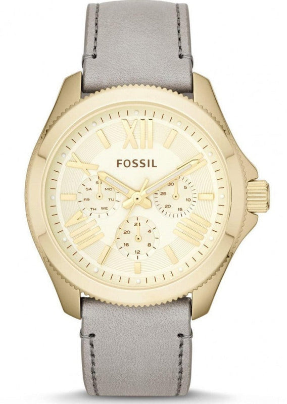 Buy Shop Fossil Cecile Champagne Dial Grey Leather Strap Watch for Women - AM4529 USA Online