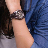 Buy Shop Fossil Perfect Boyfriend Multifunction Maroon Dial Maroon Steel Strap Watch for Women - ES4110 USA Online