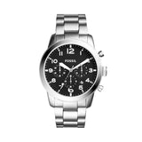 Buy Shop Fossil Pilot Chronograph Black Dial Silver Steel Strap Watch for Men - FS5141 USA Online