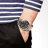 Buy Shop Fossil Grant Chronograph Black Dial Silver Steel Strap Watch for Men - FS4994 USA Online