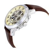 Buy Shop Fossil Grant Automatic White Dial Brown Leather Strap Watch for Men - ME3027 USA Online
