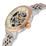 Buy Shop Fossil Townsman Automatic Skeleton White Dial Two Tone Steel Strap Watch for Men - ME3075 USA Online