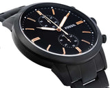Buy Shop Fossil Townsman Chronograph Black Dial Black Steel Strap Watch for Men - FS5379 USA Online