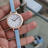 Buy Shop Fossil Classic White Dial Blue Leather Strap Watch for Women - BQ3327 USA Online
