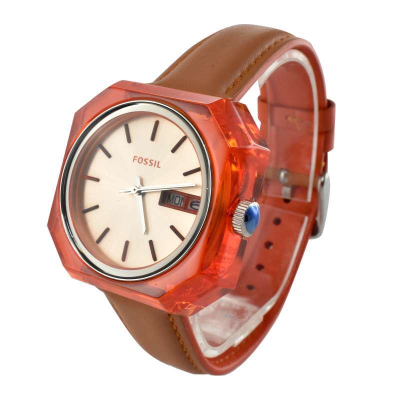 Buy Shop Fossil Candy White Dial Brown Leather Strap Watch for Women - ES3537 USA Online