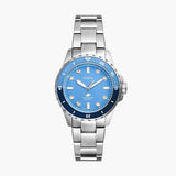 Fossil Blue Dive Three Hand Blue Dial Silver Steel Strap Watch For Women - ES5353