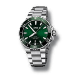 Buy Shop Oris Aquis Date Green Dial Silver Steel Strap Watch for Men - 0173377304157-0782405PEB USA Online