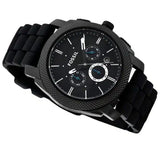 Buy Shop Fossil Machine Chronograph Black Dial Black Silicone Strap Watch for Men - FS4487 USA Online