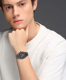 Buy Shop Fossil Machine Chronograph Black Dial Black Steel Strap Watch for Men - FS4552 USA Online