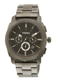 Buy Shop Fossil Machine Chronograph Black Dial Grey Steel Strap Watch for Men - FS4662 USA Online