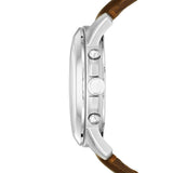 Buy Shop Fossil Grant Chronograph White Dial Brown Leather Strap Watch for Men - FS4735 USA Online