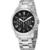 Buy Shop Fossil Grant Chronograph Black Dial Silver Steel Strap Watch for Men - FS4736 USA Online
