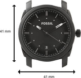 Buy Shop Fossil Machine Black Dial Black Steel Strap Watch for Men - FS4775 USA Online