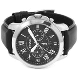 Buy Shop Fossil Grant Chronograph Black Dial Black Leather Strap Watch for Men - FS4812 USA Online