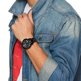 Buy Shop Fossil Grant Chronograph Black Dial Black Steel Strap Watch for Men - FS4832 USA Online