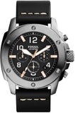 Buy Shop Fossil Modern Machine Chronograph Black Dial Black Leather Strap Watch for Men - FS4928 USA Online