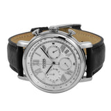 Buy Shop Fossil Buchanan Chronograph Silver Dial Black Leather Strap Watch for Men - FS5102 USA Online