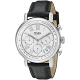 Buy Shop Fossil Buchanan Chronograph Silver Dial Black Leather Strap Watch for Men - FS5102 USA Online
