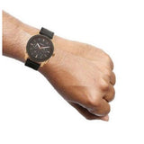Buy Shop Fossil Machine Chronograph Black Dial Black Leather Strap Watch for Men - FS5120 USA Online